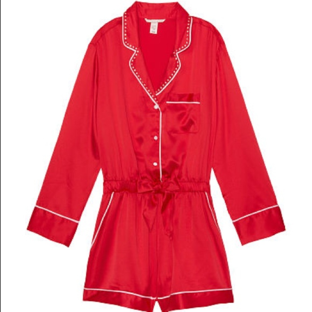 Victoria’s Secret Rhinestone Romper red
